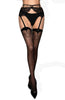 Fabulous Sheer Black Geometric Diamond Sparkly Motif Stretchy Crotchless Tights