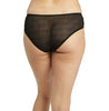 Ladies Black Art Deco Geometric Pattern Recycled Lace Seamless Full Coverage Supportive Sheer Finish Mid-Rise Brief