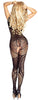 Fishnet Sleeveless Dots & Stripes Mesh Open Crotch Body Stocking Play Suit - S/M (UK 6-10)