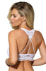 Ladies Gorgeous Bridal Floral Lace Diamante Center Halterneck Strappy Bow Back Underwired Push Up Bra A 170