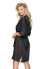 Ladies Elegant Satin Chiffon Short Lace Sleeves Dressing Gown
