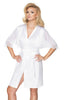Ladies Elegant Satin Chiffon Short Lace Sleeves Dressing Gown