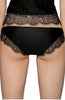 Ladies Beautiful Soft Stretch Satin Feel Diamante Bow Eyelashes Lace Trim Brief A166