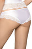 Ladies Beautiful Soft Stretch Satin Feel Diamante Bow Eyelashes Lace Trim Brief A166