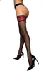 Fabulous Sheer Black Gorgeous Floral Lace Top Front Center Seam Luxurious Touch Hold Ups