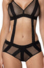 Sleek Black Satin Like Seamless Removable Connecting Straps One Size