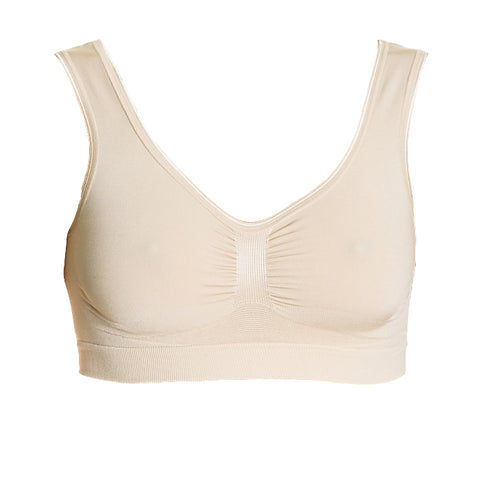 Ladies Comfortable Medium Compression No Underwiring Flat Seams Micro Massage Reshaping Push Up Bra