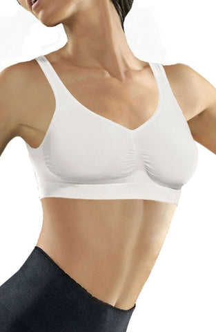 Ladies Comfortable Medium Compression No Underwiring Flat Seams Micro Massage Reshaping Push Up Bra