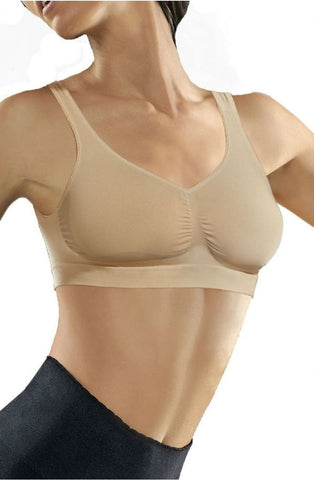 Ladies Comfortable Medium Compression No Underwiring Flat Seams Micro Massage Reshaping Push Up Bra