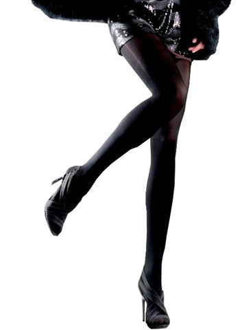 Ladies Beautiful Black Deluxe 100 Den Microfiber Opaque Tights Sheer To Waist