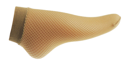 Beautiful Nude Fishnet Ankle Stocking Socks One Size