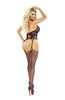 Ladies Gorgeous Black Fishnet Low Cut Back Crotchless Bodystocking - One Size (S-L)