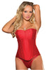 Ladies Fabulous Sexy Sweetheart Strapless Satin Boned Lace Up Back Corset & Thong Set