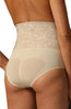 Ladies Firm Support Tummy Shaping Slimming Lace Print High Waisted Brief
