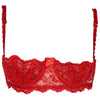 Ladies Fabulous Embroidered Black Lace Open Cup Shelf Balcony Bra