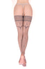Ladies Beautiful Silver Sparkle Back Seam Lace Top Hold Ups