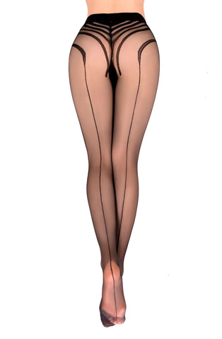 Ladies Gorgeous Vertical Line Back Seam Tights