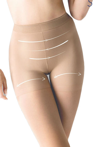 Ladies Comfortable Slim Effect Caffeine Extract Cellulite Reduction Invisibly Re Enforced Toes 20 Den Shaping Tights
