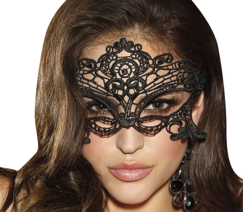 Ladies Stunning Sexy Black Lace Embroidered Fancy Dress Masquerade Party Play Mask