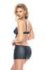 Ladies Stunning Silver Metal Ring Strappy Front Low Cut Back Dress