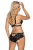 Ladies Fabulous Black Floral Lace Sheer Mesh Satin Band Strappy Bralette A 178