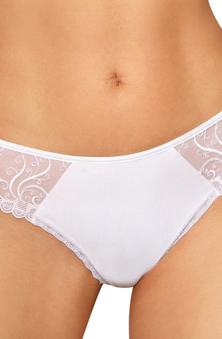 Ladies Gorgeous Sheer Mesh Swirls Embroidered Lace Thong A 176
