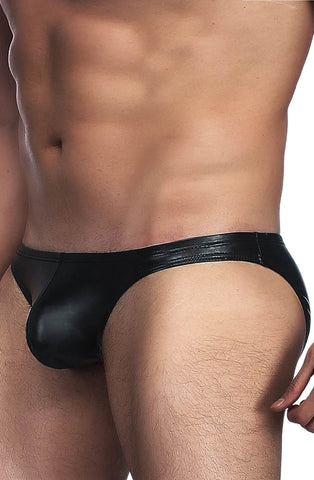 Sexy Black Wet Look Stretchy Men`s Brief