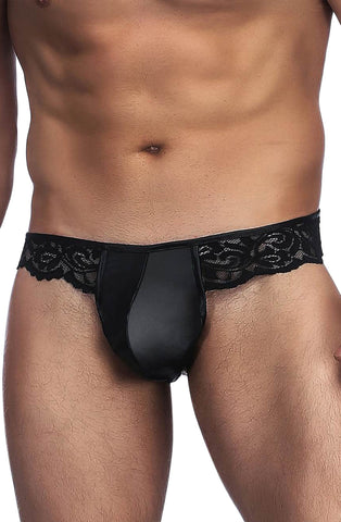 Cheeky Cut Out Back Black Lace Trim Band Mens Brief