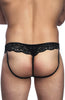 Cheeky Cut Out Back Black Lace Trim Band Mens Brief