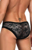 Super Sexy Black Floral Sheer Lace Mens Brief