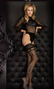 Ladies Stunning Sheer Contrast Swirly Bunting Print Lace Top Hold Ups