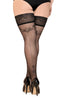Ladies Gorgeous Sexy Plus Size Curvy Glitter Dots Swirls Back Seam Floral Lace Top 20 Den Hold Ups