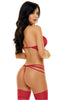 Ladies Gorgeous Sexy Red Floral Lace Soft Cups Bust Open Sides Strappy Tong Teddy Body