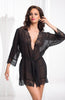 Ladies Gorgeous Sheer Floral Lace Chiffon Floaty Dressing Gown Robe