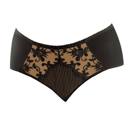 Ladies Elegant Comfortable Deep Brief With Embroidered Sexy Sheer Lace Panel