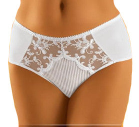 Ladies Elegant Comfortable Deep Brief With Embroidered Sexy Sheer Lace Panel