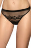 Ladies Fabulous Black Sheer Polka Dot Tulle Stunning Floral Lace Back Embroidery  Thong A165