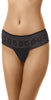 Ladies Sexy Floral Lace Transparent Stripy Tulle Rear Satin Bow Thong