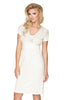 Ladies Elegant Viscose Floral Lace Bust Pretty Satin Bow Short Sleeves Nightdress