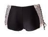 Elegant Scroll Swirls Embroidery & Floral Lace Side Lace Up Briefs Shorts A105
