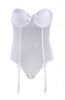 Ladies Fabulous Sexy White Sheer Tulle Pretty Satin Bows Bridal Suspendered Body A117