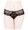 Stunning Ladies Sheer Thong With Delicate Embroidery Detail And Pretty Satin Bow
