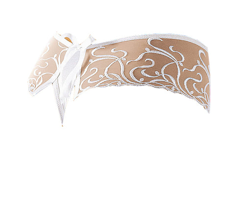 Pretty Sheer Thong With Delicate Embroidery Detail & Back Ribbon Bow