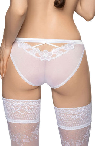 Ladies Gorgeous Soft Sheer Tulle Stunning Flower Lace Embroidery Back Brief A168