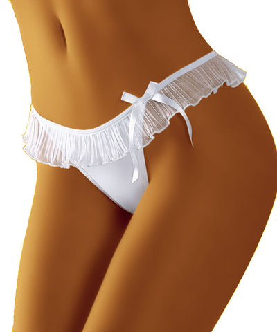 Ladies Georgeous Sexy Thong With Frills And Pretty Satin Bow