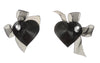 Sexy Black Heart Leather Look Lace Trim Bow Diamante Nipple Covers