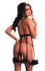 Naughty Black Strappy Ruffle Cage Dress Chemise
