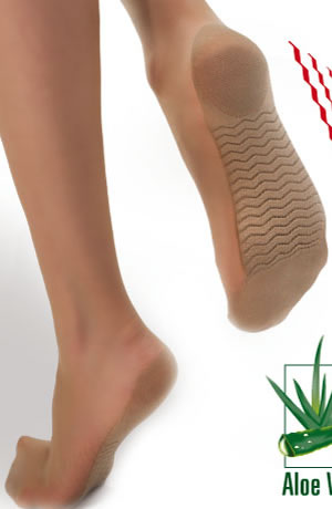 Beautiful Sheer Soft Top Foot Massage Nude 20 Den Knee Highs - One Size