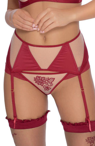 Ladies Gorgeous Sexy Mesh & Satin Crinkled Effect Suspender Belt A137