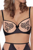 Ladies Gorgeous Sexy Claret Mesh Flower Embroidery & Satin Push Up Bra A137